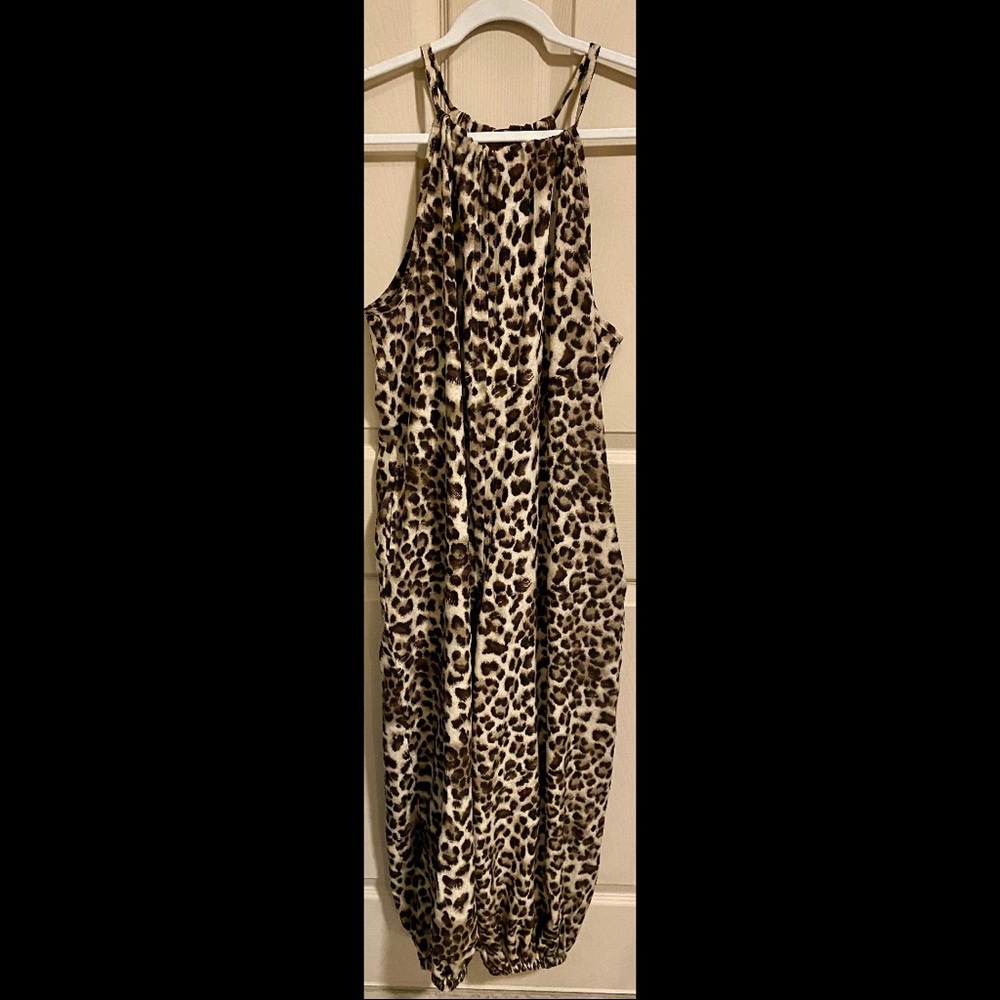 Leopard cheetah harem onesie romper jumpsuit M s l